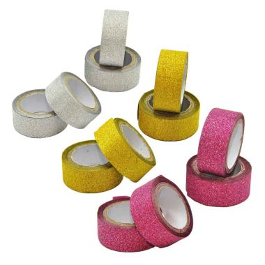 Nastro Adesivo Glitter cm.1,5x300 3 Colori pz.4 |M2 Store