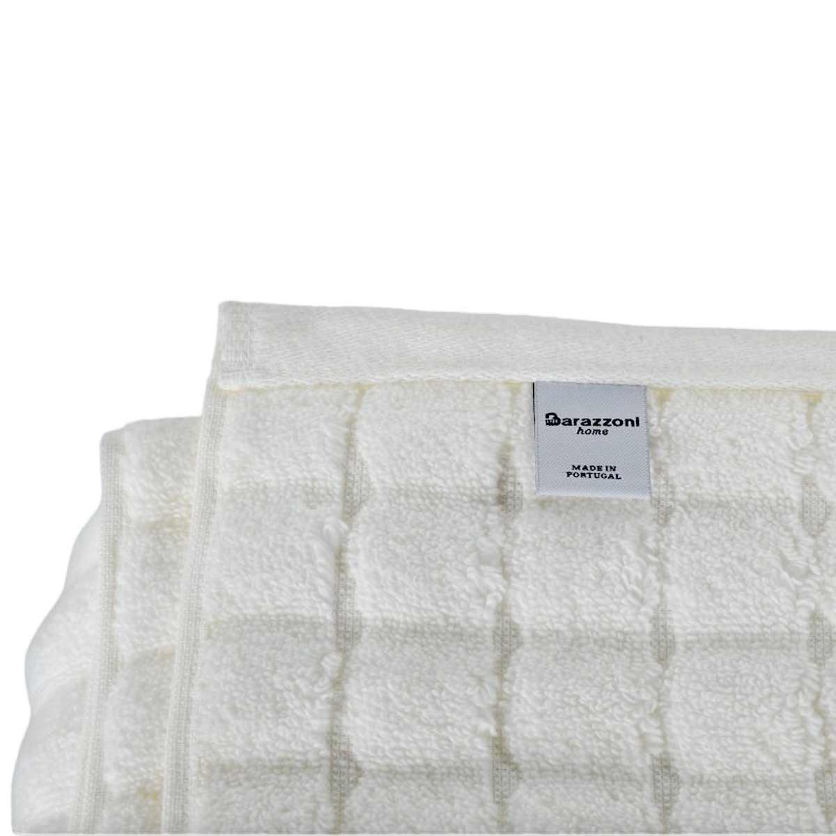 Asciugamano Barazzoni Telo Doccia Bianco Onde Cotone cm.90x150 | Barazzoni