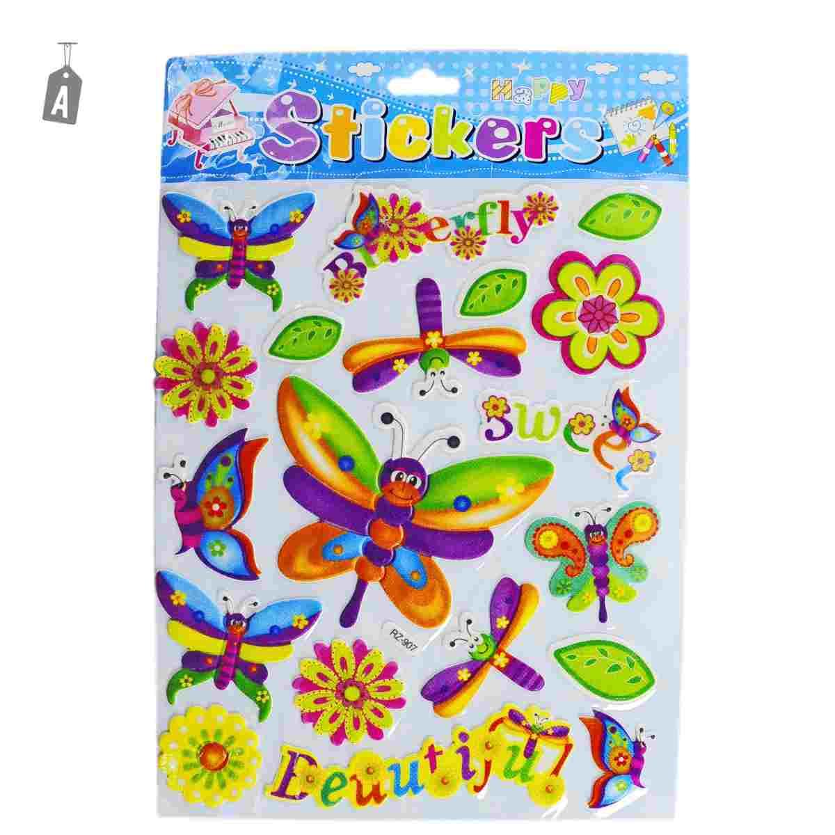 Stickers Happy 5 Modelli Assortiti cm.20x30 |M2 Store