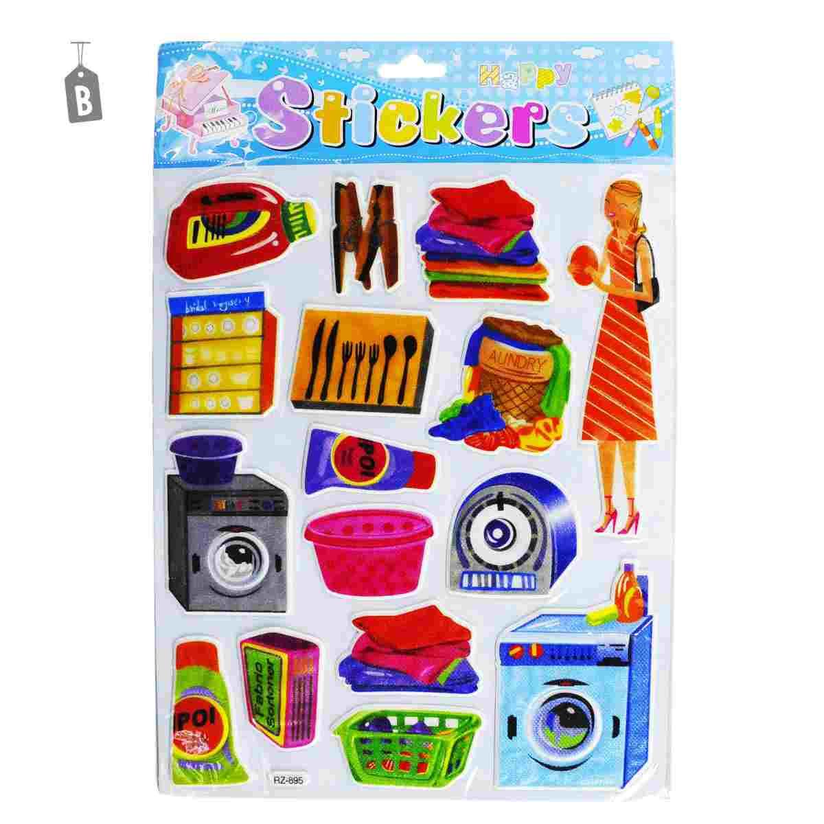 Stickers Happy 5 Modelli Assortiti cm.20x30 |M2 Store