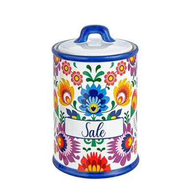 Barattolo Ceramica Stoneware Flora Sale cm.10xh16 | Montemaggi