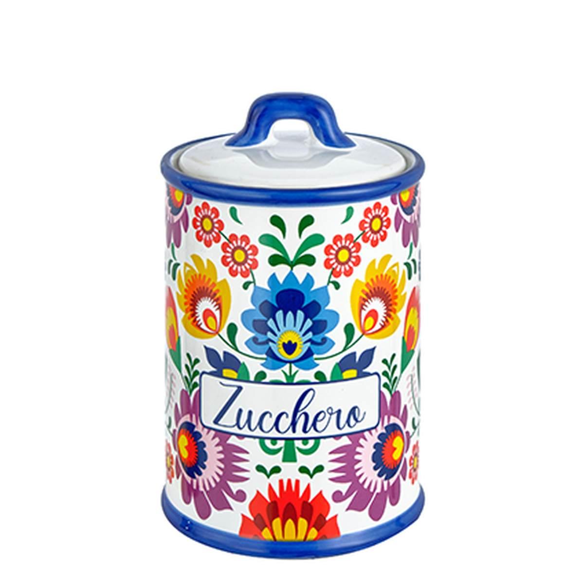 Barattolo Ceramica Stoneware Flora Zucchero cm.10xh16 | Montemaggi