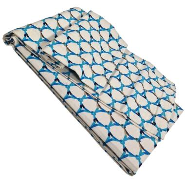 Tovaglia cm.140x240 Cotone Fantasia Rete Azzurra | Montemaggi