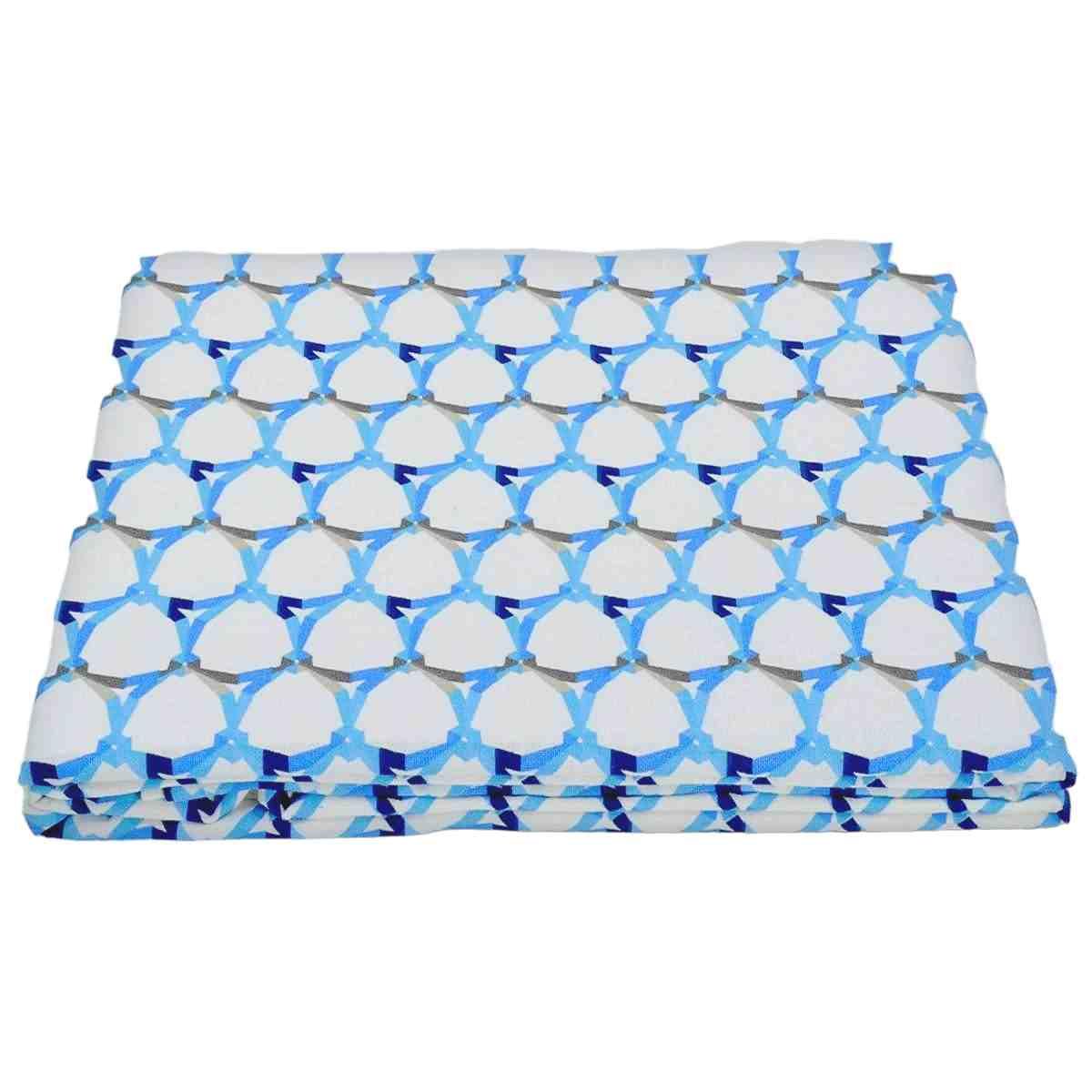 Tovaglia cm.140x180 Cotone Fantasia Rete Azzurra | Montemaggi