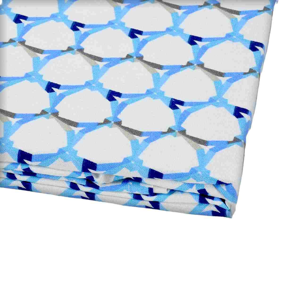 Tovaglia cm.140x180 Cotone Fantasia Rete Azzurra | Montemaggi