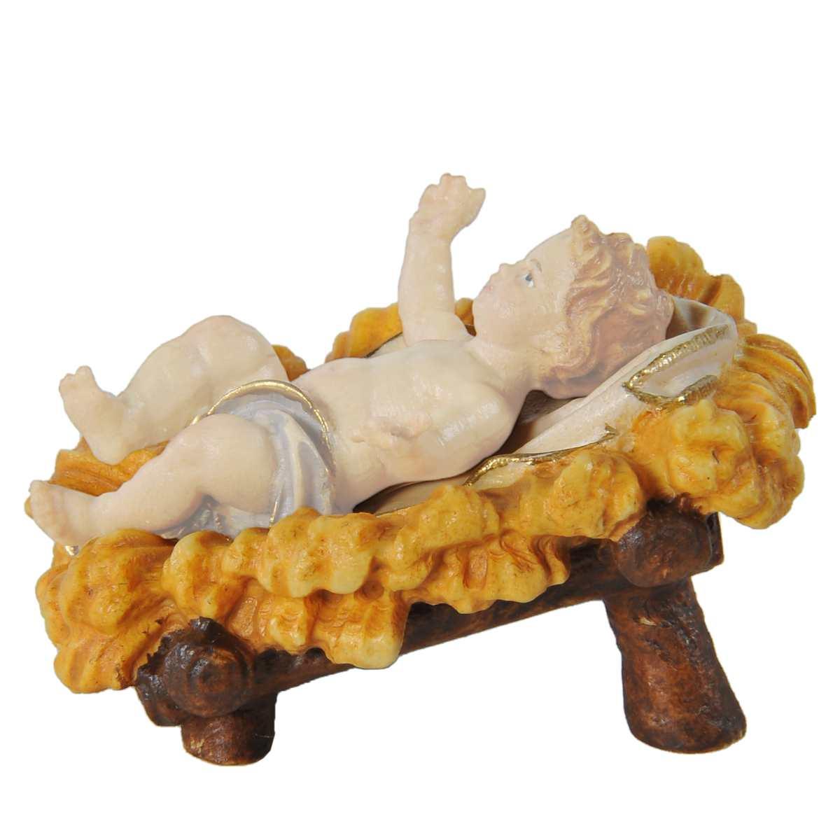 Statua cm.15 Scultura in Legno Culla Ges Bambino | Ulpe