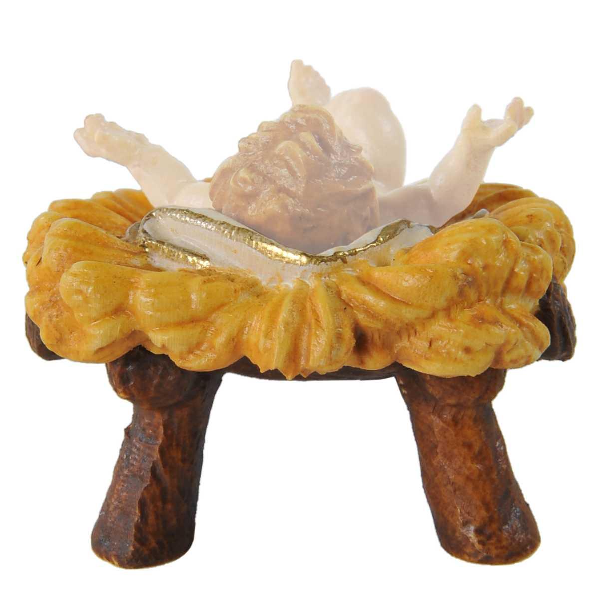 Statua cm.15 Scultura in Legno Culla Ges Bambino | Ulpe