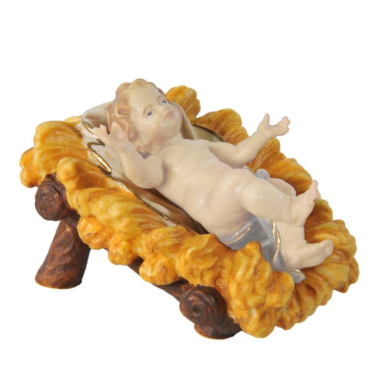 Statua cm.15 Scultura in Legno Culla Ges Bambino | Ulpe