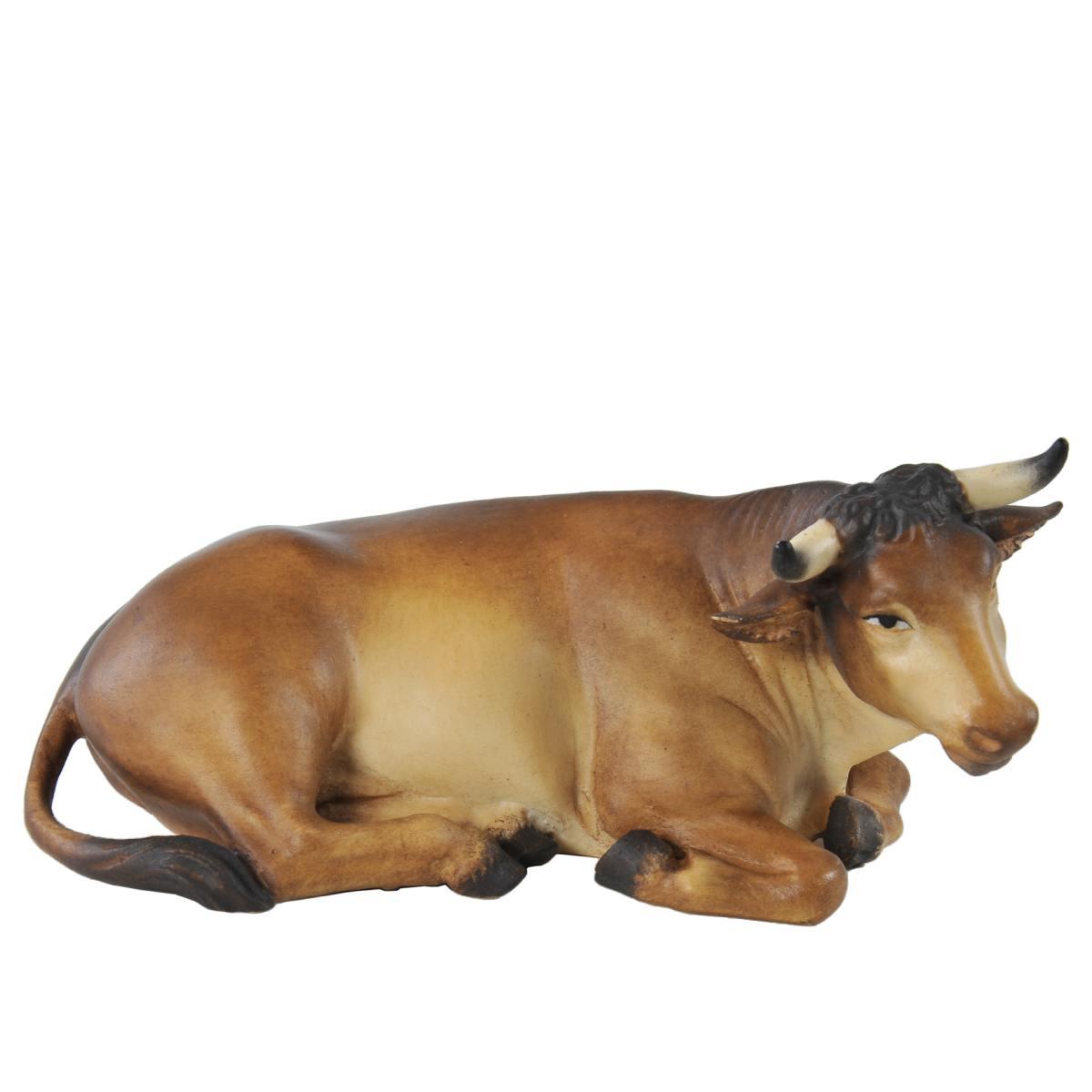 Statua cm.15 Scultura in Legno Bue Sdraiato | Ulpe