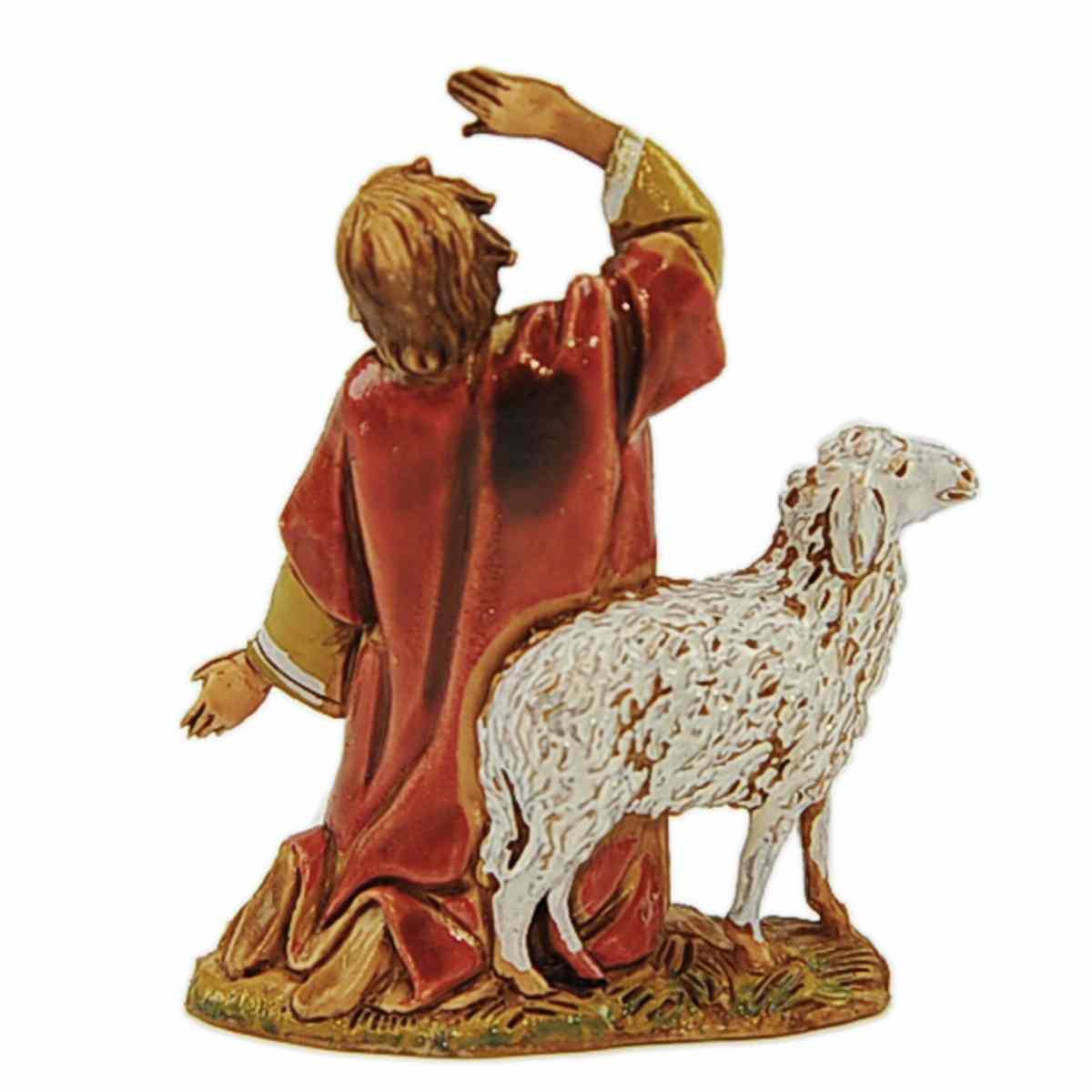 Statua cm.6,5 Meravigliato con Pecora | Moranduzzo