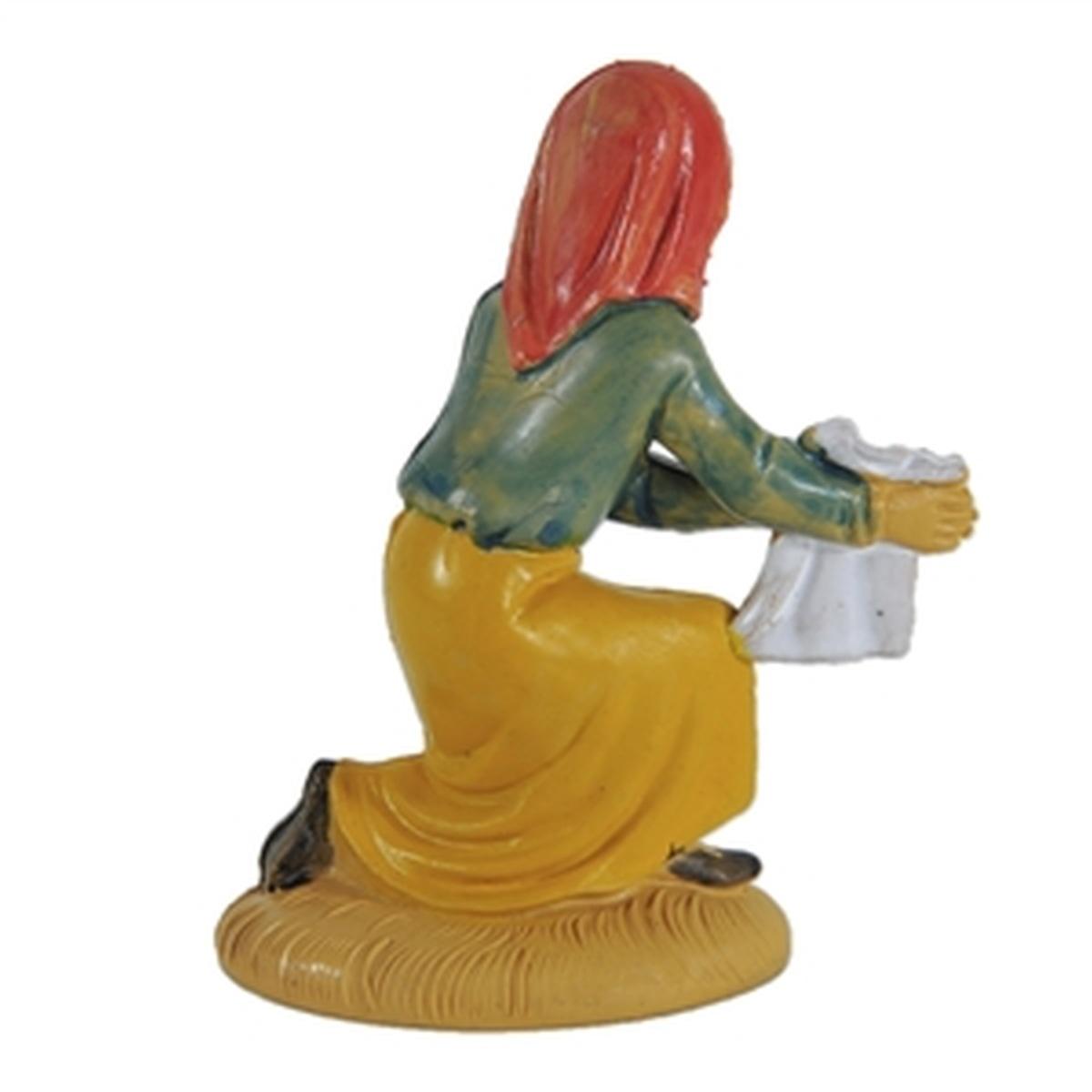 Statua cm.10 Pastorella con Panni | Rossi Rosa