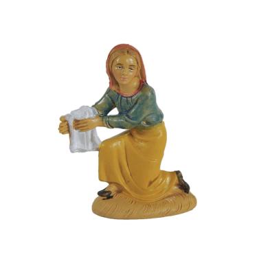 Statua cm.10 Pastorella con Panni | Rossi Rosa