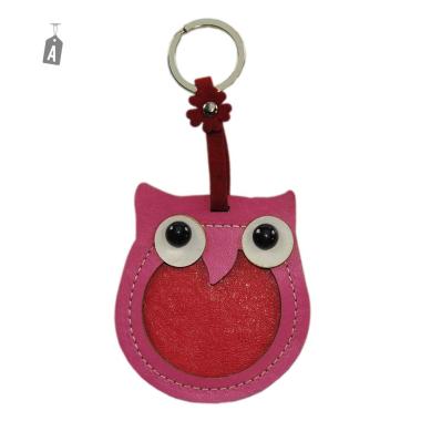 Portachiave Ecopelle Gufi cm.8 Rosa | Controcorrente