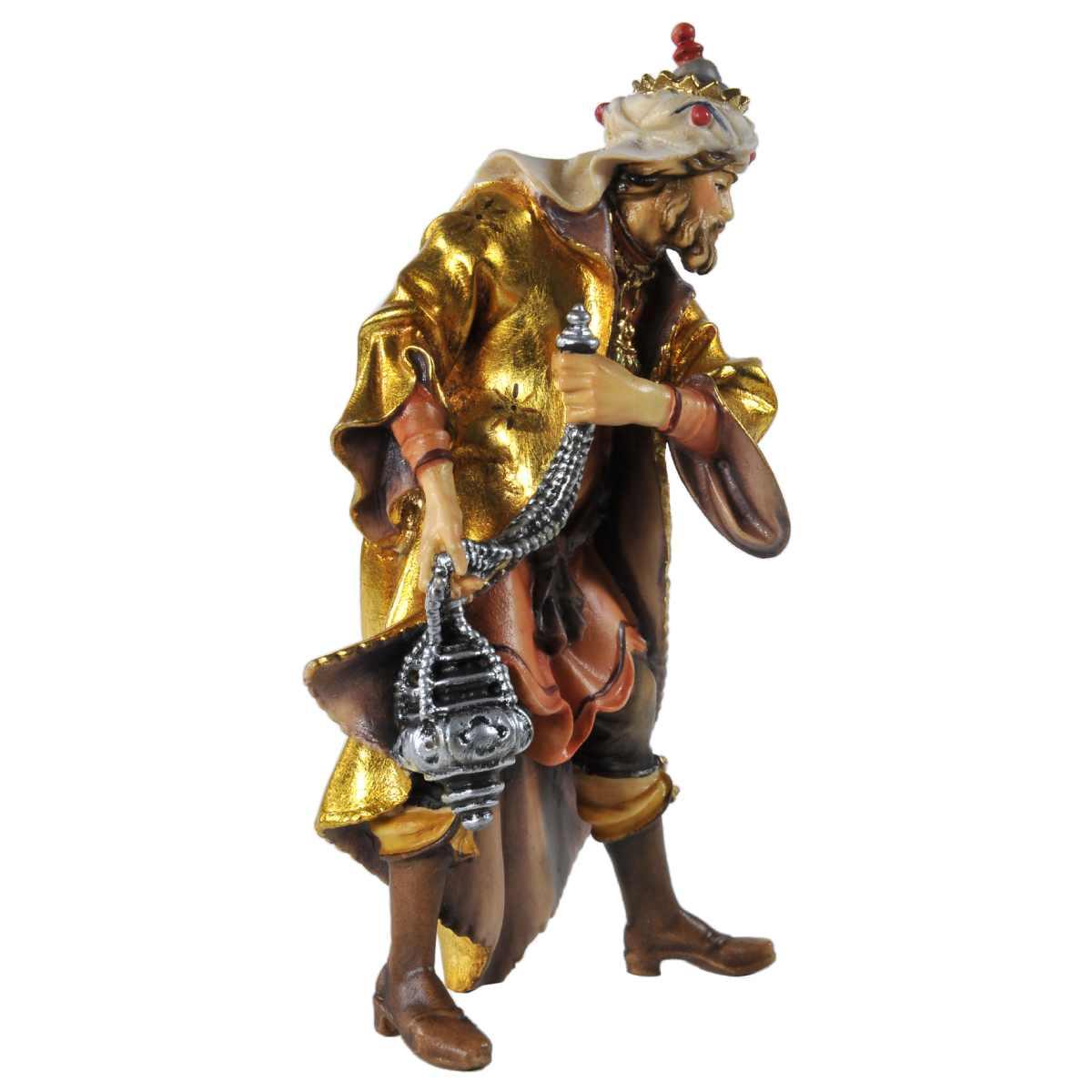 Statua cm.15 Scultura in Legno Re Magio Gaspare | Ulpe