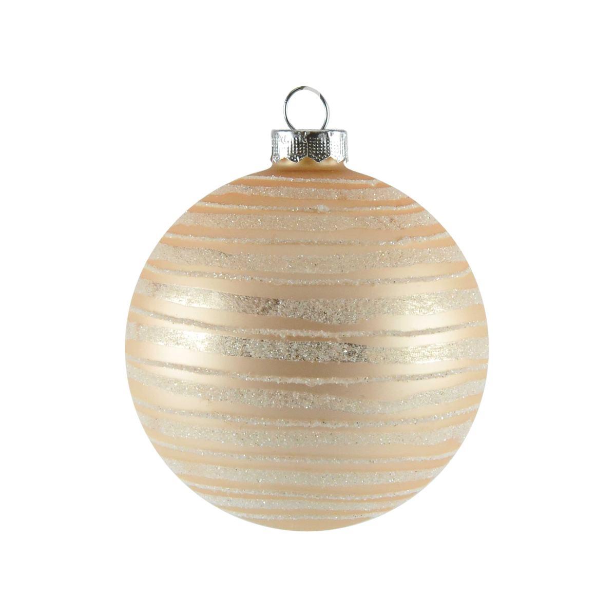 Pallina Natale Vetro Collezione cm.8 Rosa con Glitter |Inge's Glass