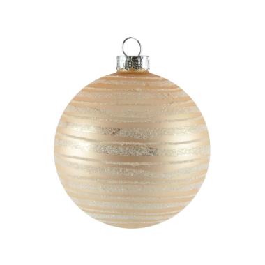 Pallina Natale Vetro Collezione cm.8 Rosa con Glitter |Inge's Glass