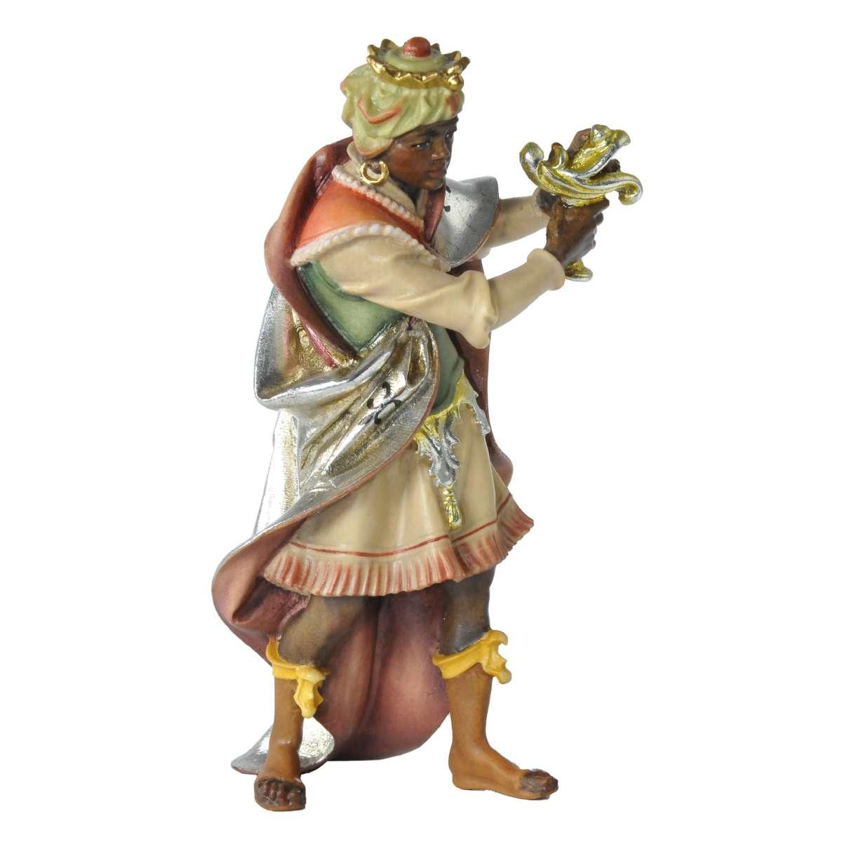 Statua cm.15 Scultura in Legno Re Magio Baldassarre | Ulpe