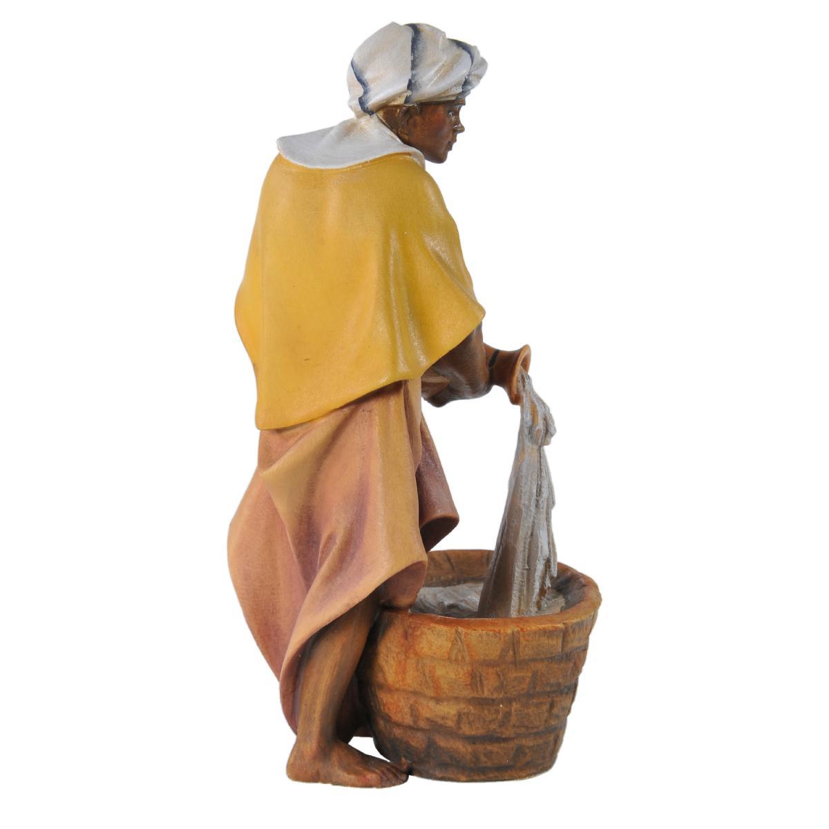 Statua cm.15 Scultura in Legno Cammelliere con Brocca di Acqua | Ulpe