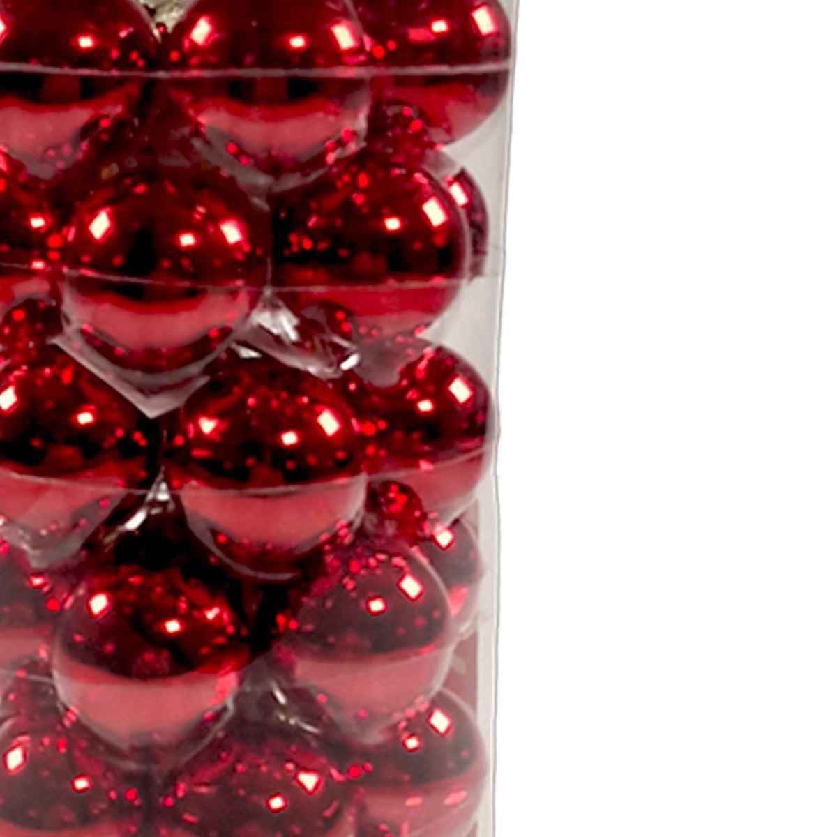 Pallina Natale Vetro cm.4 Rosso Lucido Set pz.36 |Silani