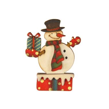 Molletta Natale Legno con Pupazzo Neve cm.9 |Vacchetti