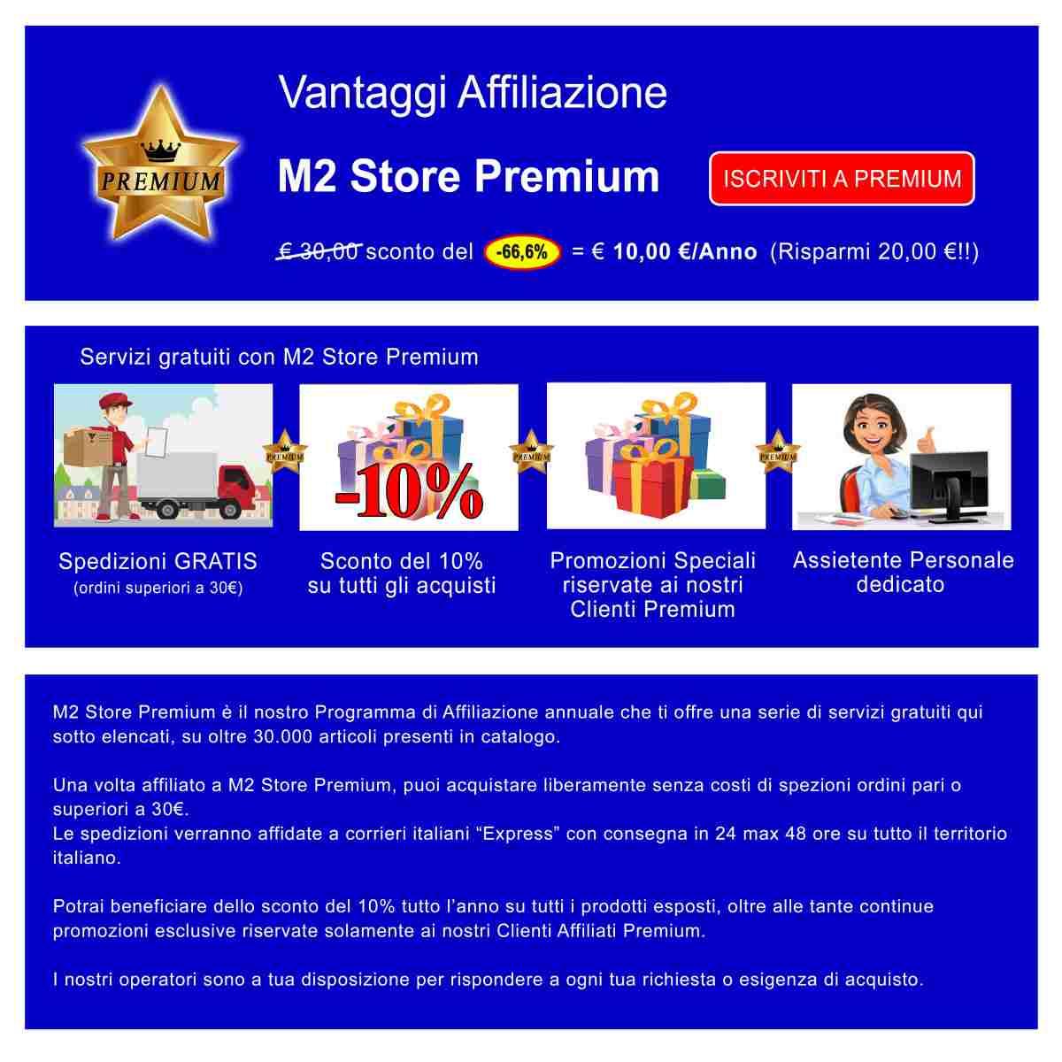 AFFILIAZIONE PREMIUM M2 Store - Validità 12 Mesi