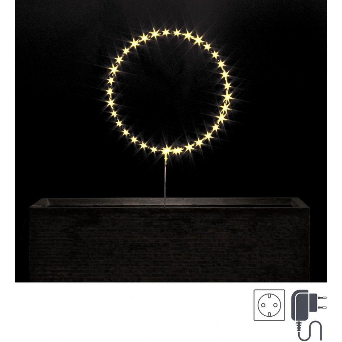 Luci Natale Esterno LED 35 Cerchio Micro Bianco Caldo |Bizzotto