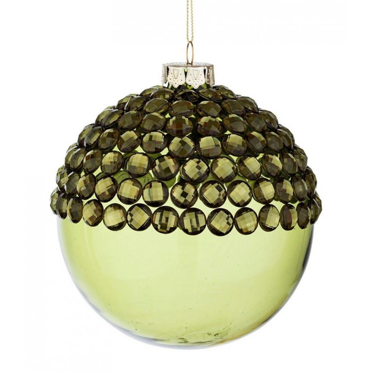 Pallina Natale Vetro Jewel Verde cm.Ø10 |Bizzotto