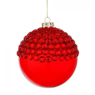 Pallina Natale Vetro Jewel Rosso cm.Ø10 |Bizzotto