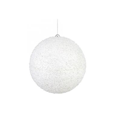 Pallina Natale cm.20 Bianco con Glitter |Bizzotto