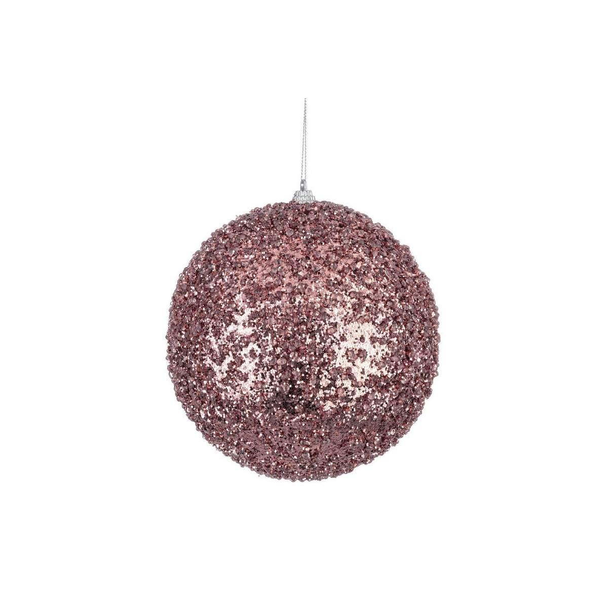 Pallina Natale cm.15 Rosa con Glitter |Bizzotto