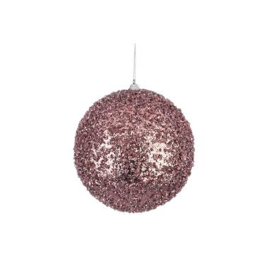 Pallina Natale cm.15 Rosa con Glitter |Bizzotto