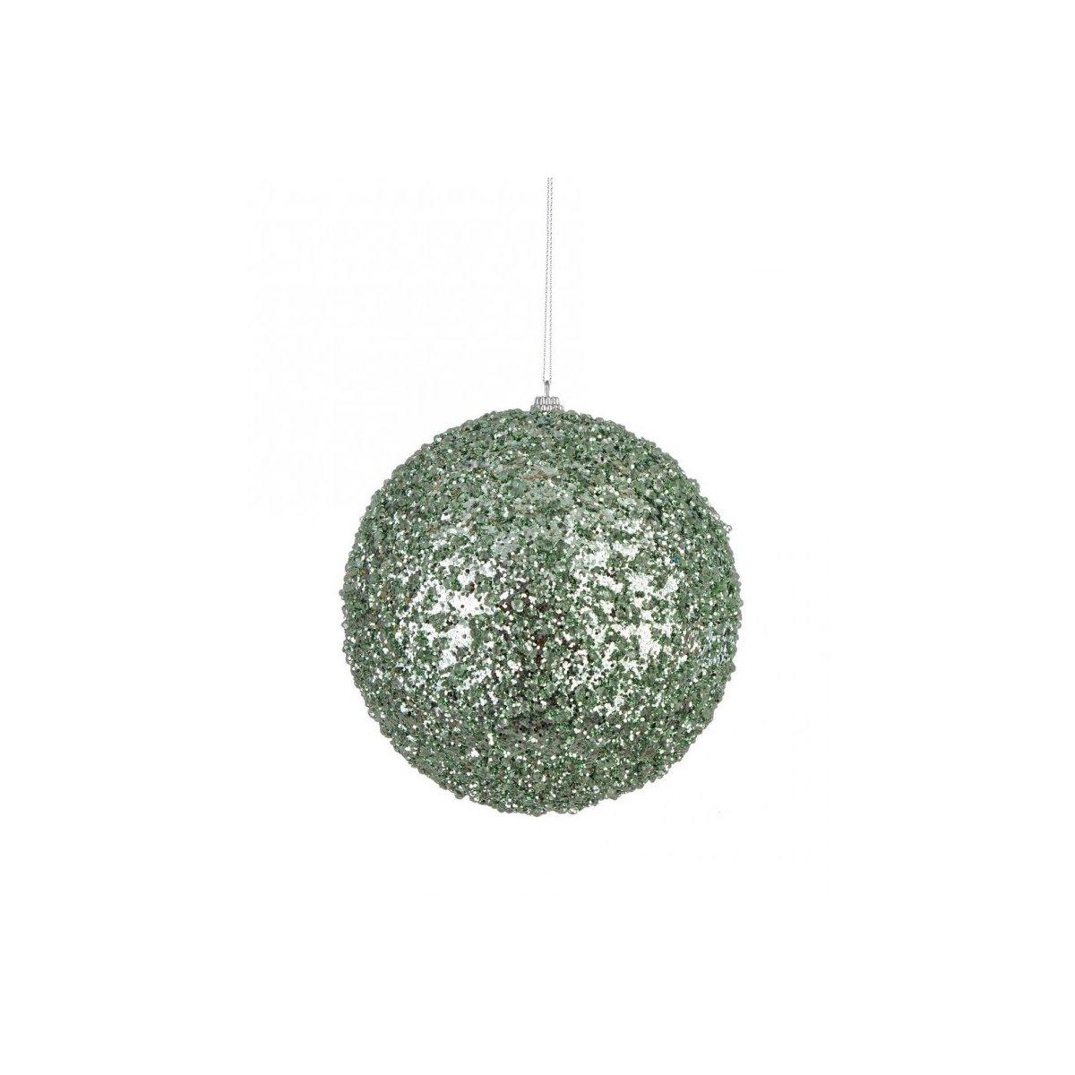 Pallina Natale cm.15 Verde con Glitter |Bizzotto