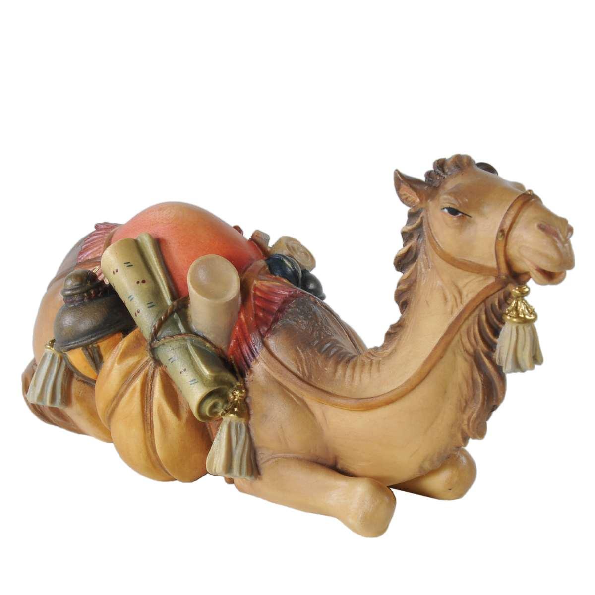 Statua cm.15 Scultura in Legno Cammello Sdraiato | Ulpe
