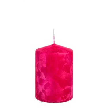 Candela cm.7x10 Cilindrica Rossa Decorata |Bizzotto