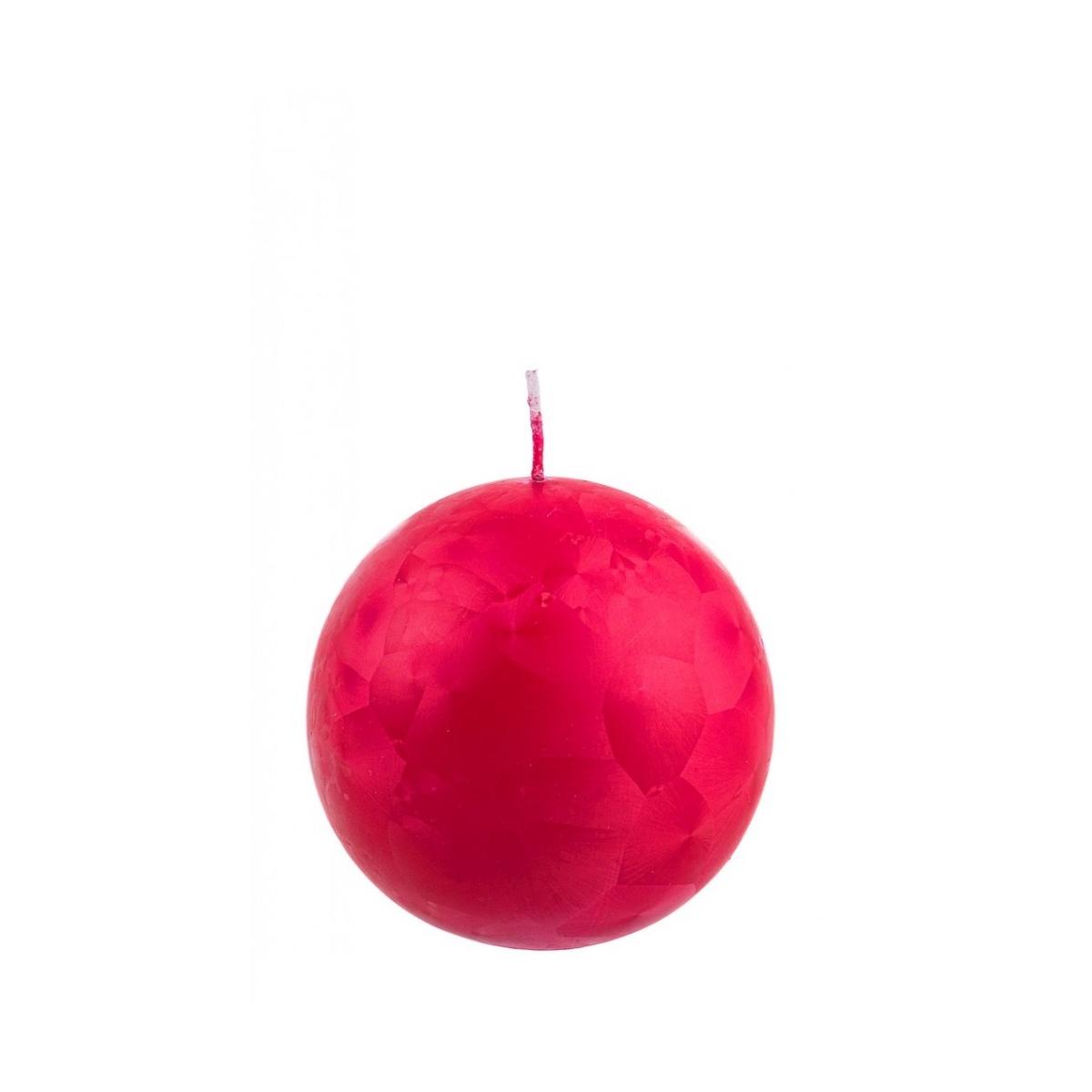 Candela cm.10 Sfera Rossa Decorata |Bizzotto