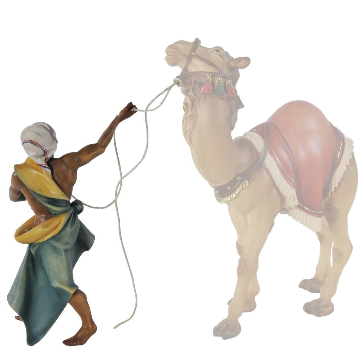 Statua cm.15 Scultura in Legno Cammelliere in Piedi | Ulpe