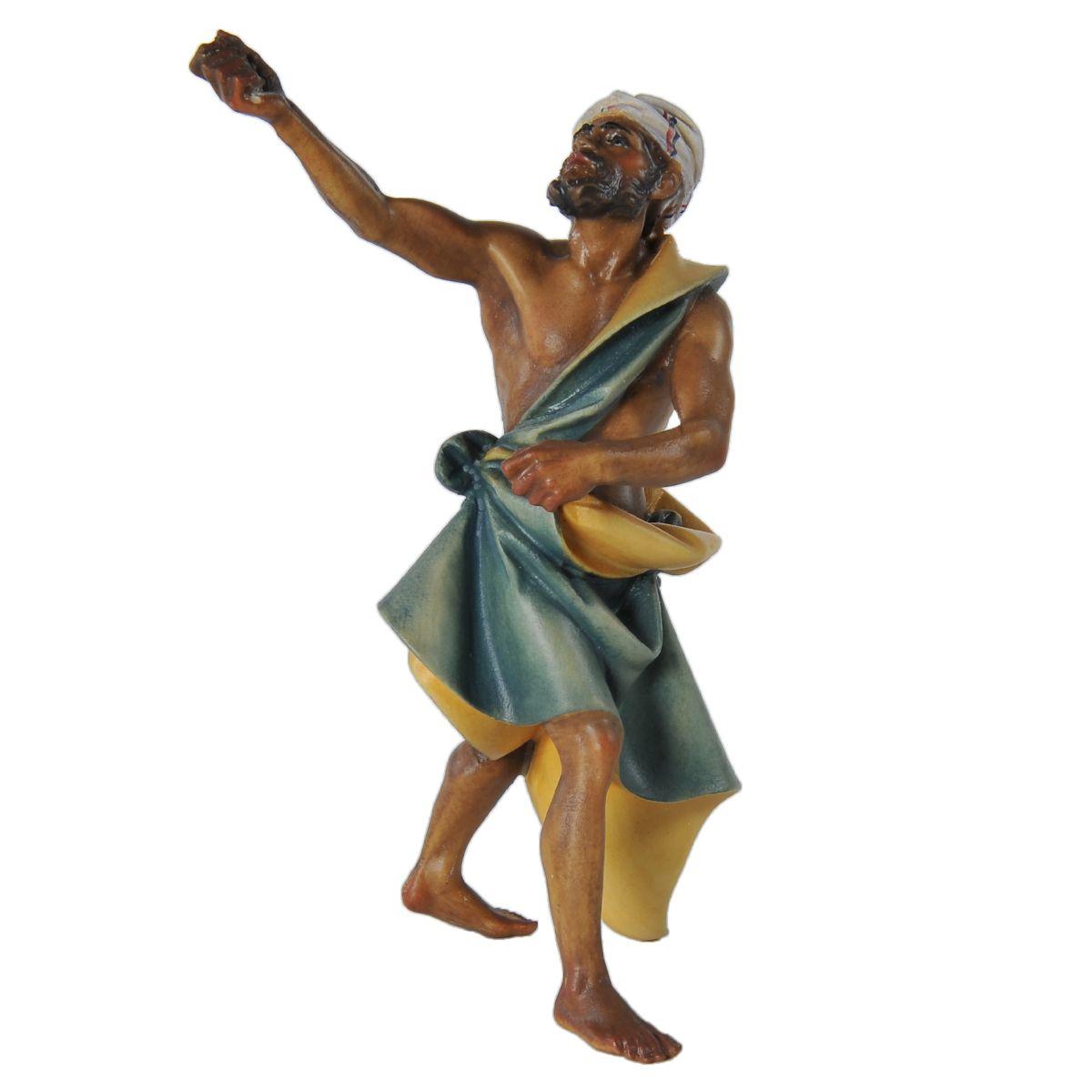 Statua cm.15 Scultura in Legno Cammelliere in Piedi | Ulpe