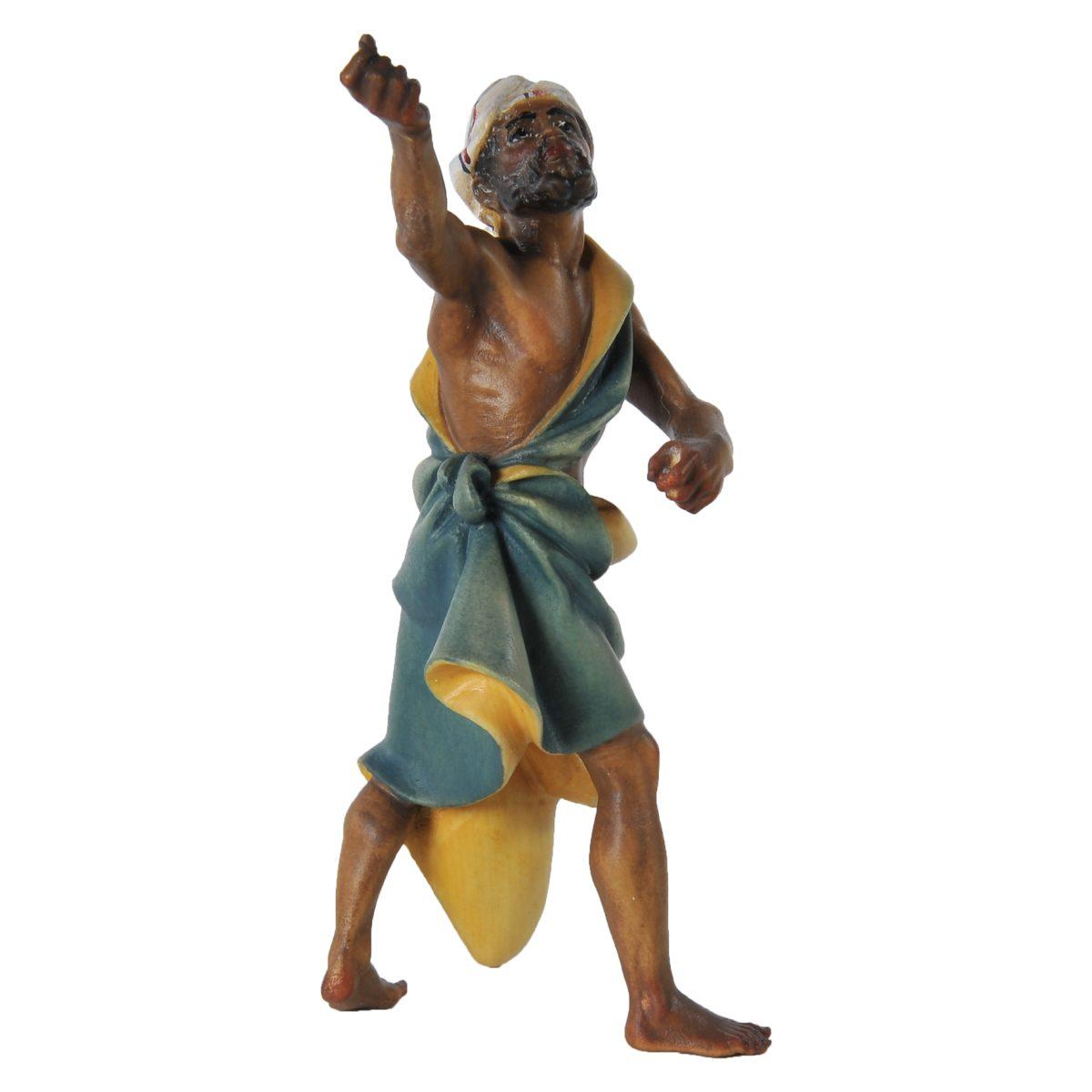 Statua cm.15 Scultura in Legno Cammelliere in Piedi | Ulpe