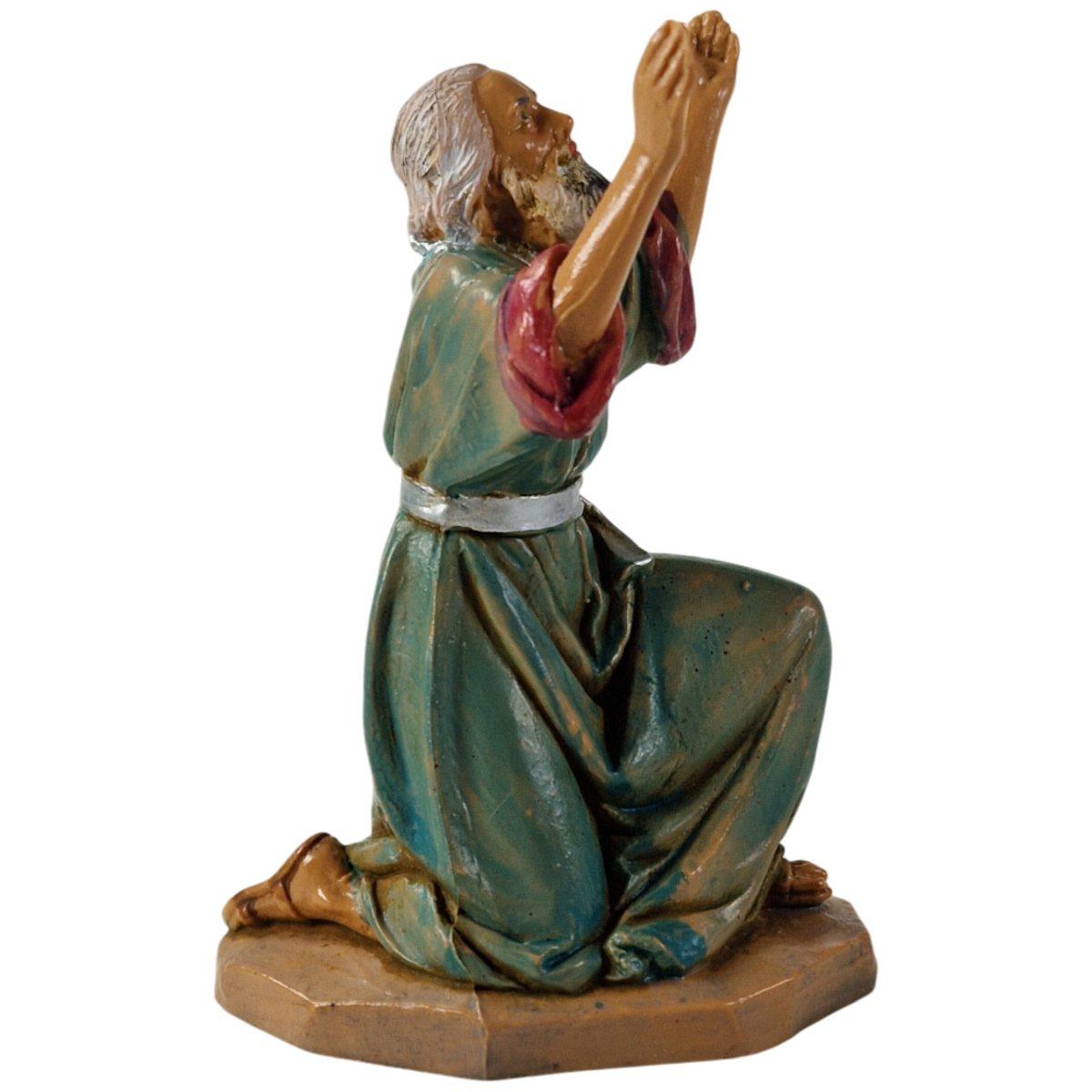 Statua profeta in ginocchio Fontanini presepe 12 cm altezza 12 cm