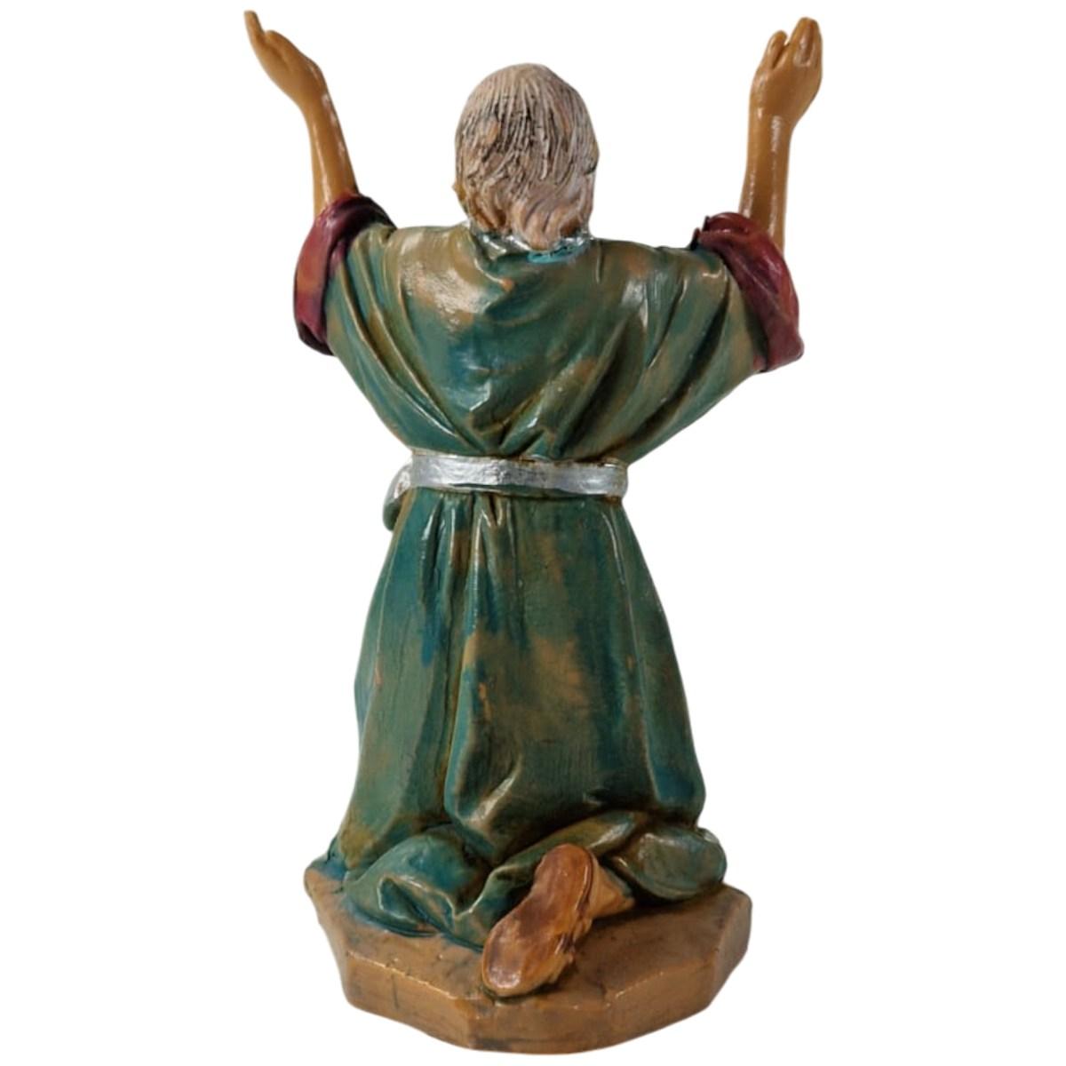 Statua profeta in ginocchio Fontanini presepe 12 cm altezza 12 cm
