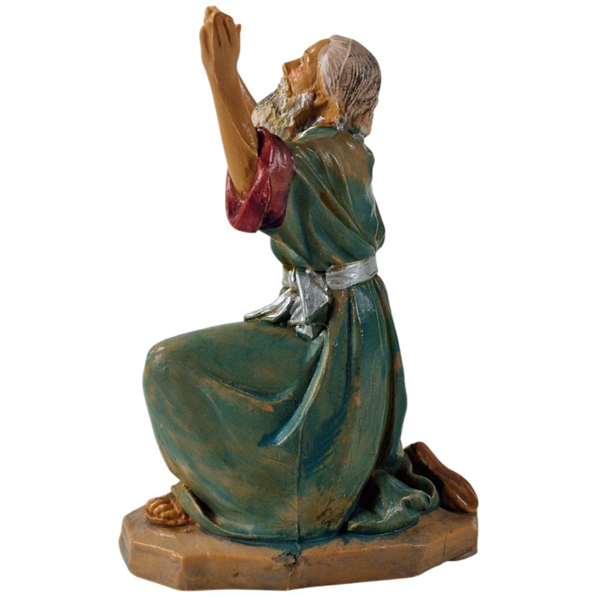 Statua profeta in ginocchio Fontanini presepe 12 cm altezza 12 cm
