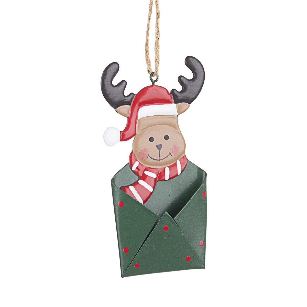 Decorazione Natalizia Renna con Busta da Lettere cm.5,5x9 |Bizzotto