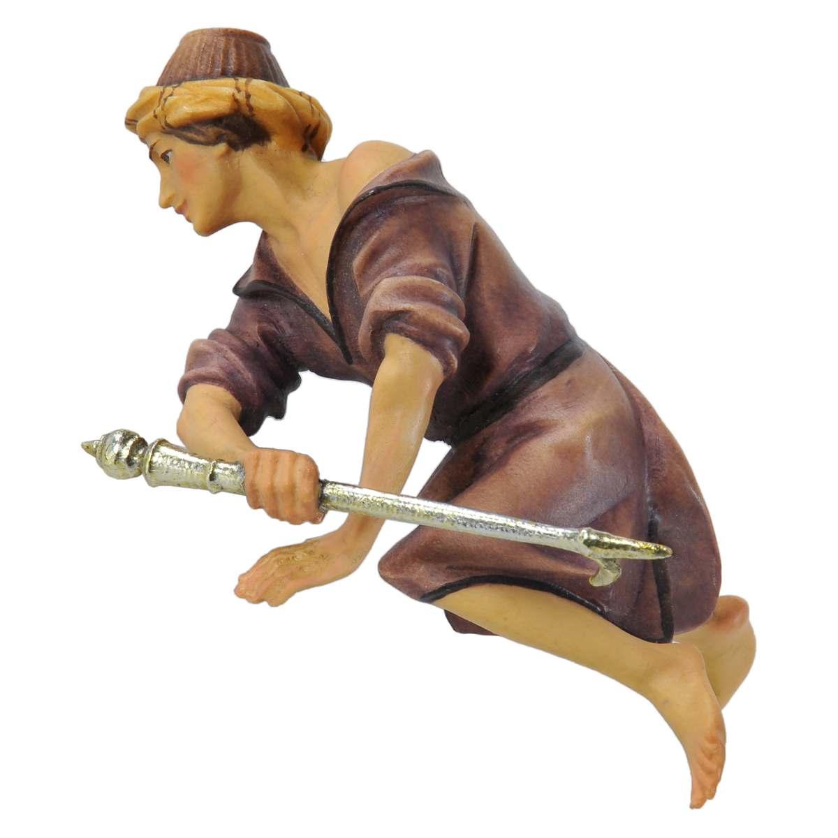 Statua cm.15 Scultura in Legno Elefantiere Seduto | Ulpe