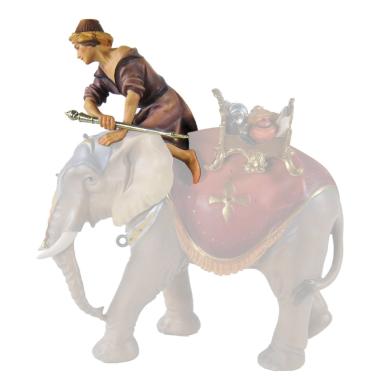 Statua cm.15 Scultura in Legno Elefantiere Seduto | Ulpe