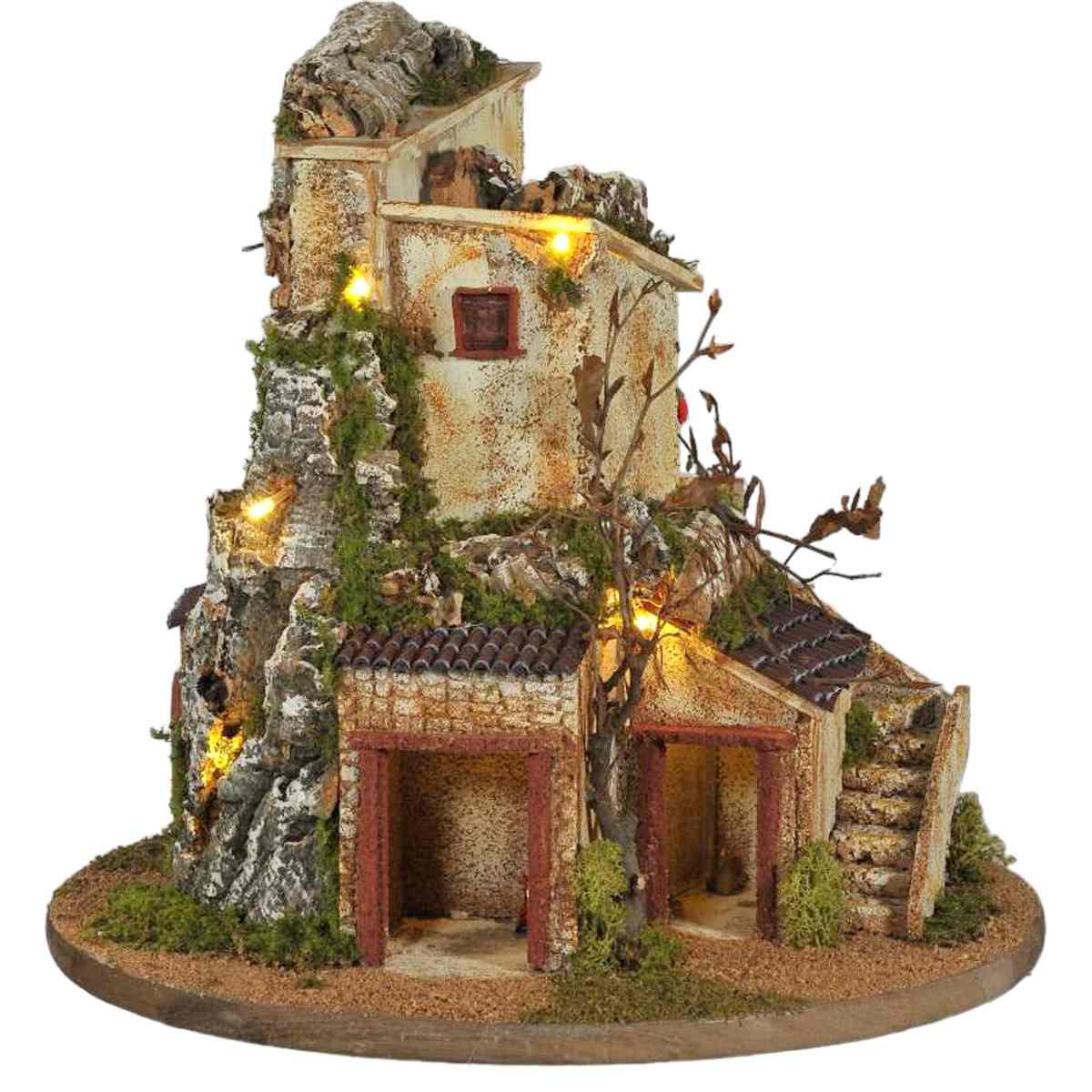 Paesaggio con Luci Circolare Girevole cm.40xH42 PR02 | Arte del Presepe