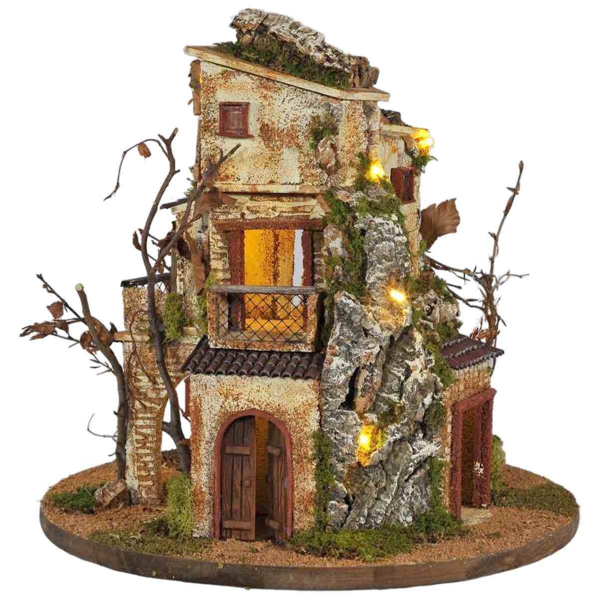 Paesaggio con Luci Circolare Girevole cm.40xH42 PR02 | Arte del Presepe