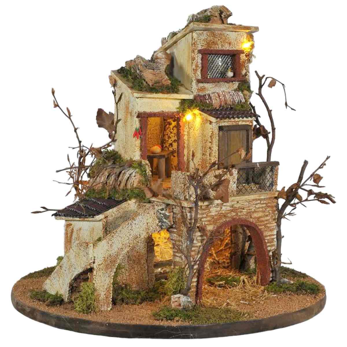 Paesaggio con Luci Circolare Girevole cm.40xH42 PR02 | Arte del Presepe