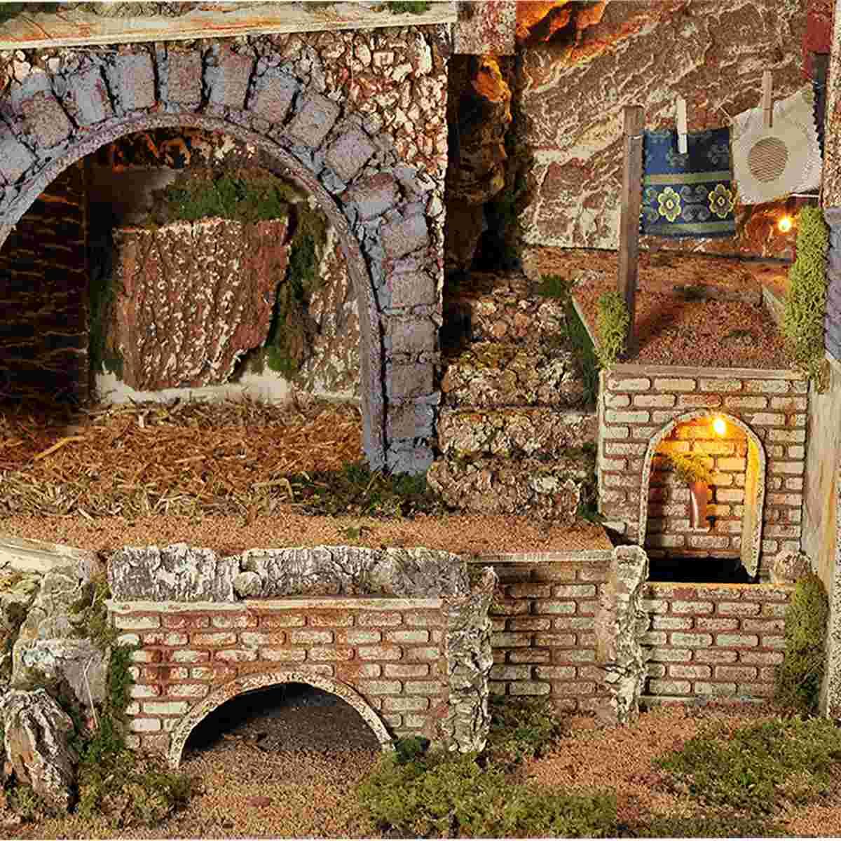 Paesaggio con Luci Fontana Forno Ambientazioni cm.77x57xH60 PR12 | Arte del Presepe