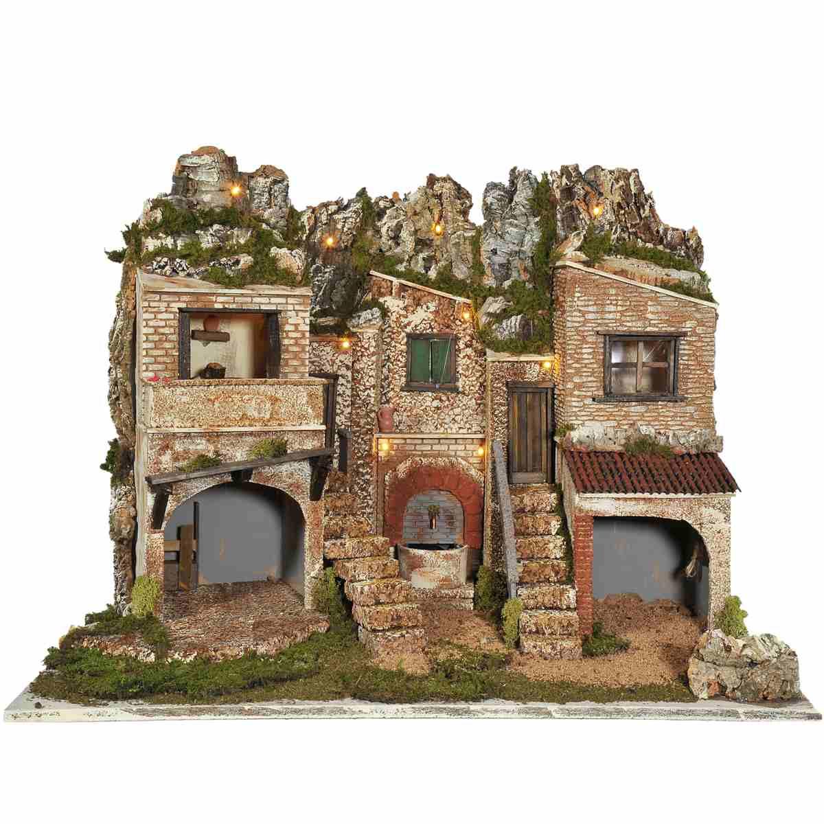 Paesaggio con Luci Fontana cm.77x57xH60 PR13 | Arte del Presepe