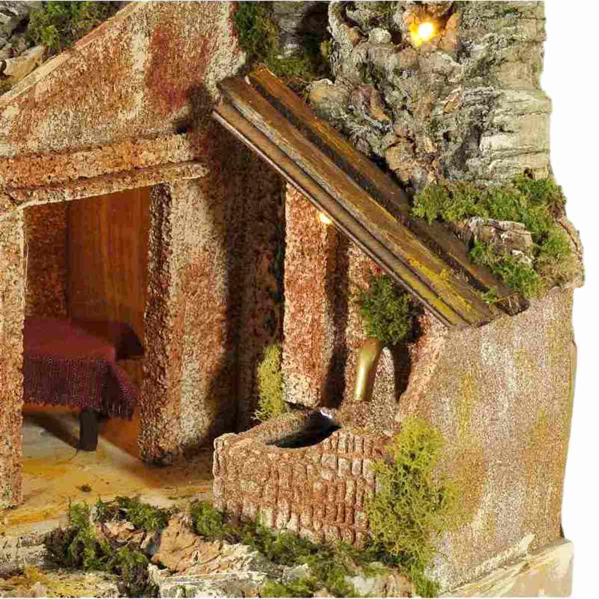 Paesaggio con Luci Torre Fontana Grotta cm.57x37xH50 PR16 | Arte del Presepe